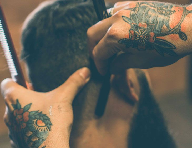 Barber Cutting Client Hair 6